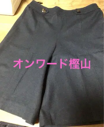 네이비 큐롯 버튼 울 100% 사이즈 40 온워드 카시야마