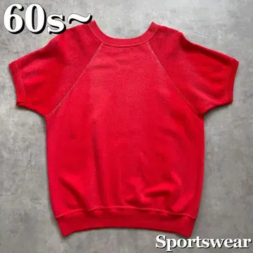 60s Sportswear 선 페이드 반팔 맨투맨 무지 빈티지