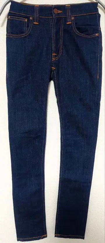 누디진 스키니 데님 신 핀 다크 블루