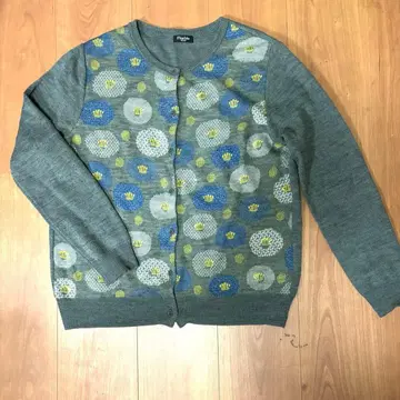 marble SUD 츠바키 패턴 니트 가디건 마블슈드