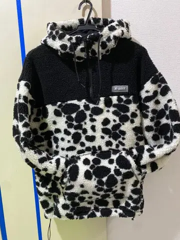 X-girl 소 패턴 플리스 자켓