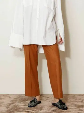 AEWEN MATOPH 울 스티치 와이드 팬츠 브라운 38