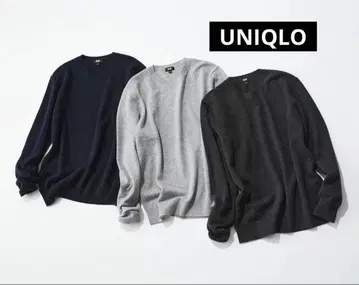 UNIQLO 남성용 크루넥 캐시미어 스웨터 다크 그레이