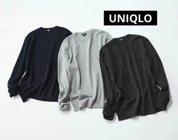 UNIQLO 남성용 크루넥 캐시미어 스웨터 다크 그레이