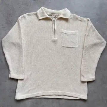90s Eddie Bauer 코튼 니트 하프 지퍼 빈티지