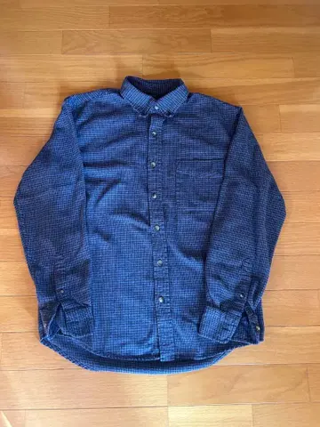 FIRST DOWN 긴팔 셔츠 네이비 체크 체크 셔츠 좋은 배색