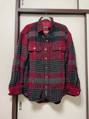 80~90s TIMBER LINE 버팔로 체크 아크릴 울 셔츠
