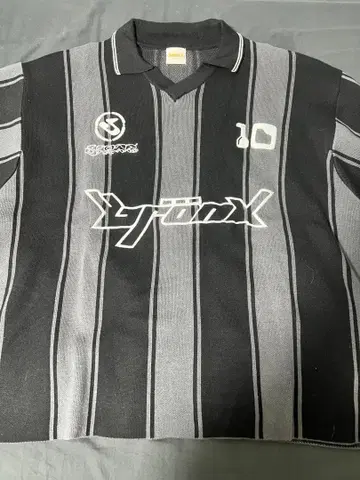 스트라이프 니트 10번 블랙/그레이