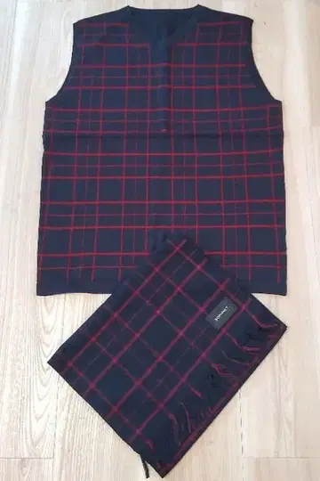 새상품급 SOPHNET 소프넷 V넥 니트 & 머플러 세트 일본제