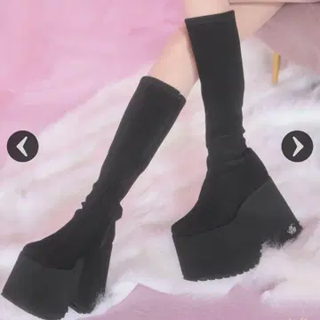 미셸 마카롱 통굽 스트레치 롱 부츠 M 사이즈