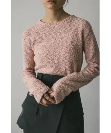 STYLEMIXER 그라 인 숏 니트 포코포코 핑크