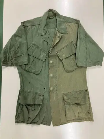 미군 실물 60's 14 정글 퍼티그 3rd 좌우 색상 다름