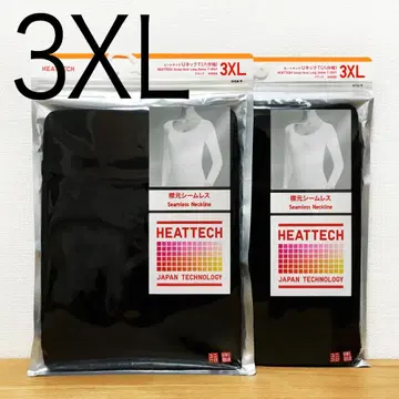 히트텍 U넥T 8부 소매 블랙 3XL 4L 2개 유니클로