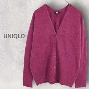 [ 유니클로 ] 3D 프리미엄 라무 코쿤 V넥 가디건 M 울 100%