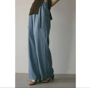 스타일 믹서기 사이드 슬릿 버튼 팬츠