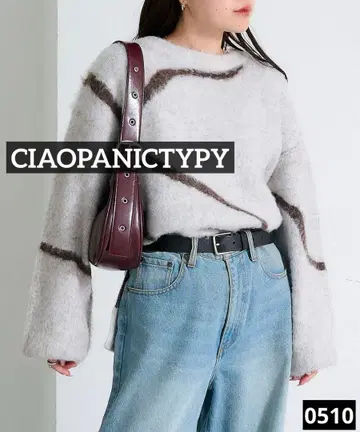0510 CIAOPANICTYPY 뉴앙스 패턴 샤기 니트 오트밀