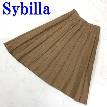 Sybilla 시빌라 롱 플리츠 스커트 오렌지 그린 M C9537