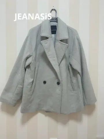 JEANASiS 그레이 울 코트 더블 칼라 코트