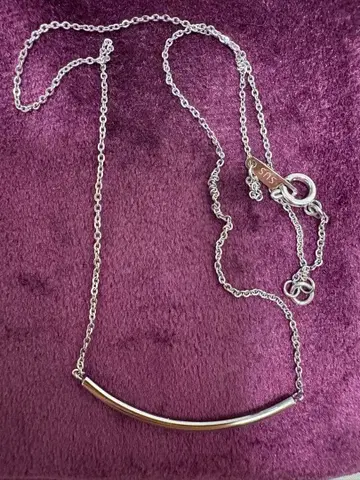 실버 바 목걸이 약 40cm