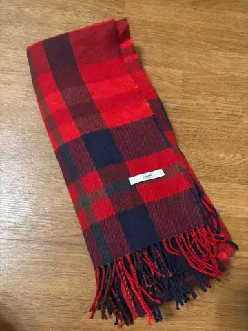 [ 새상품급 ] relume 빨간색 체크 대형 머플러 당일 발송