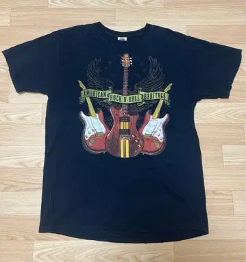 빈티지풍 락 T셔츠 구제 의류