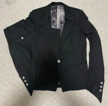 CIVARIZE 블랙 수트 셋업 슬림 올 패턴 사이즈 46