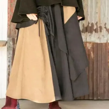 [차이하네] 파스트라 변형 롱 스커트 블랙