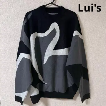 [ 새상품급 ] Lui's 루이스 니트 스웨터 흑백 멋쟁이 트레이닝복