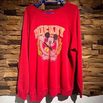 80s 페 미키 그래픽 맨투맨 빨간색 빈티지