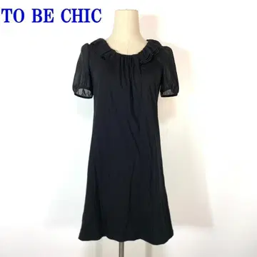투 비 시크 반팔 쉬폰 소매 A라인 원피스 블랙 40 C785