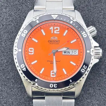 새상품급 오리엔트 마코 EM65-C0 오렌지 다이얼 남성용 자동 손목시계