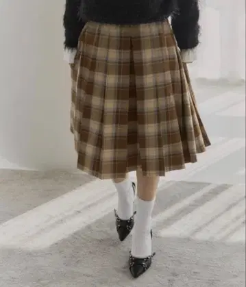 haek check 플리츠 스커트 / 체크 무늬 플리츠 스커트