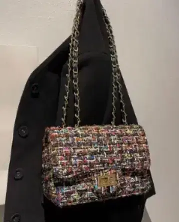 트위드 멀티 컬러 숄더백 럭셔리