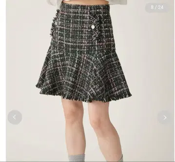 LILY BROWN 프린지 트위드 미니 스커트