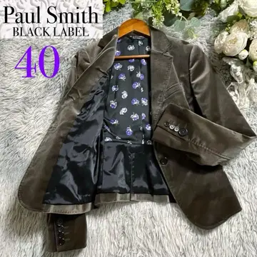 새상품급 폴스미스 블랙 라벨 브라운 벨로아 테일러드 자켓 40 L