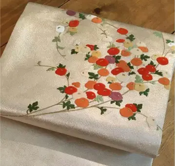 만주국 국화 플라티나 실버 자수 나고야 오비