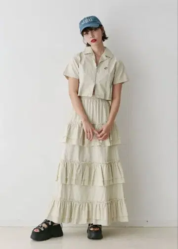 컬러 스티치 컴팩트 ZIP 셔츠 셋업 jouetie