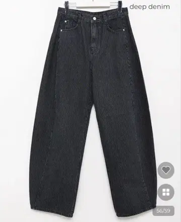 후프 누구 스트라이프 와이드 코튼 팬츠 L 사이즈