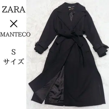 ZARA 자라 MANTECO 롱 코트 맥시 길이 벨트 가운 코트