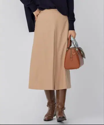 23구 울 밀드 스트레치 프론트 턱 A 라인 스커트 빅 사이즈