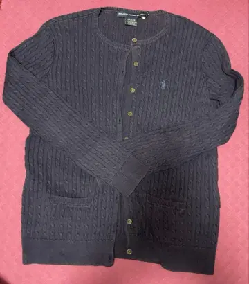 랄프 로렌 스포츠 가디건 L/G 사이즈 크루넥 케이블
