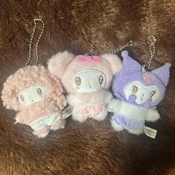 산리오 마이멜로디 쿠로미 피아노 봉제 인형 볼체인 3종 세트