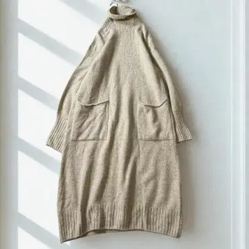 IENA 캐시미어 혼방 울 터틀넥 롱 기장 니트 원피스