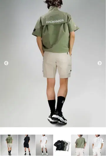 HACHYARDS 올리브 하프 지퍼 셔츠