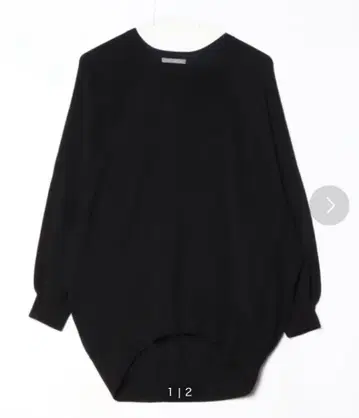 Theory luxe 블랙 니트 긴팔 벌룬 실루엣