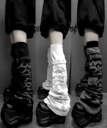 DimMoire BIG 로고 니하이 워머 스트라이프