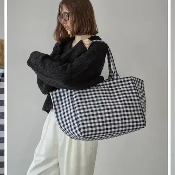 ELLIE 깅엄 체크 토트백