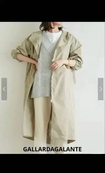 GALLARDAGALANTE NAVY 후드 부착 롱 코트