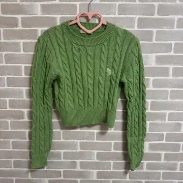 BITTER CELLS 민트 그린 케이블 니트