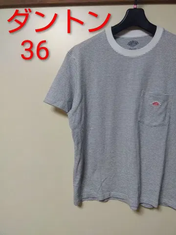 단톤 반팔 그레이 보더 T셔츠 36